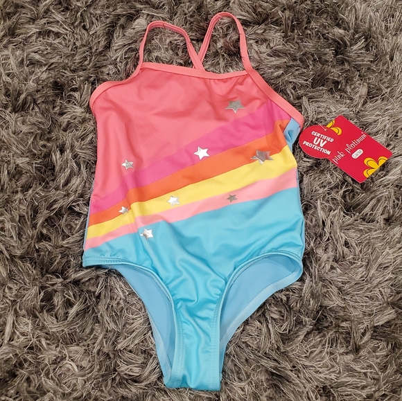 NWT Girl's Pink Platinum Swimsuit size 4T - Picture 2 of 5